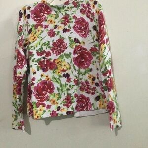 White yellow pink green sweater size P/L